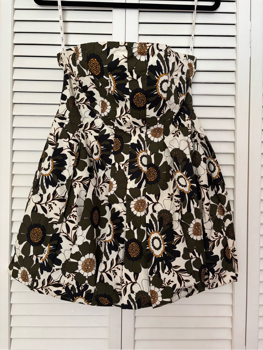 NWT o.p.t Strapless Retro Floral Fit & Flare Cotton Garden Party Dress 0 - Picture 2 of 6